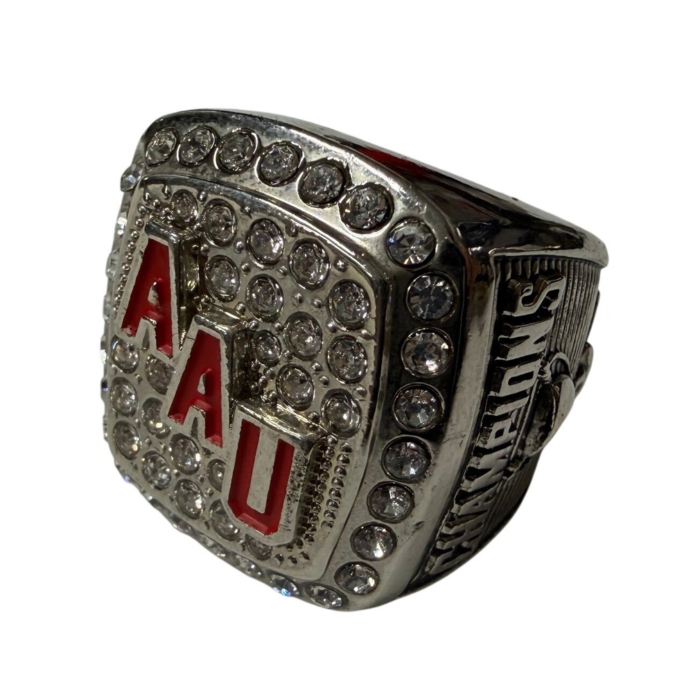 AAU Champions Ring Silver Tone